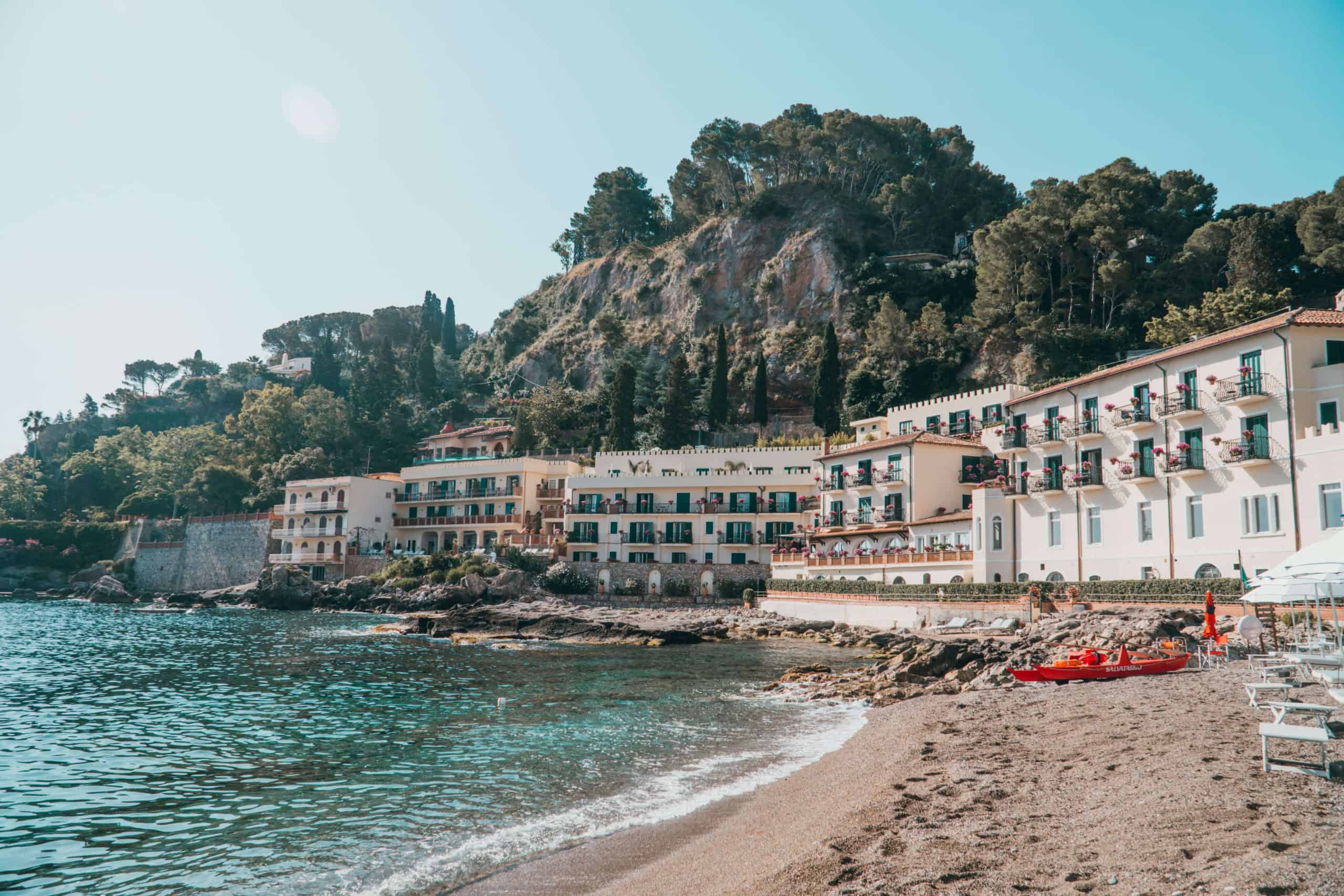 Bay of Mazzarò view from Belmond Villa Sant'Andrea | Staying at the Belmond Hotel Grand Timeo Vs. Belmond Villa Sant’Andrea | The Republic of Rose