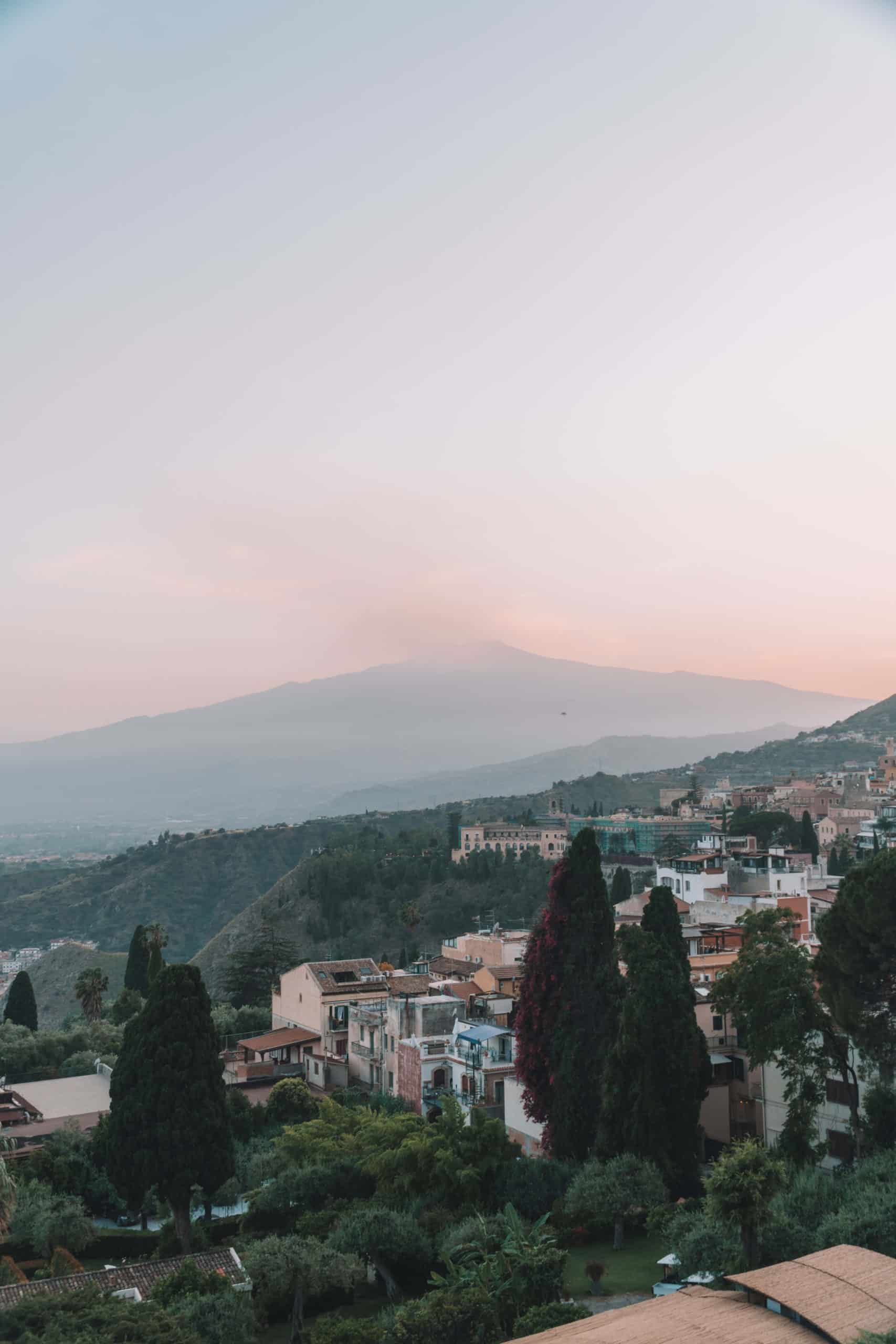 View of Mount Etna from Timeo Restaurant | Staying at the Belmond Hotel Grand Timeo Vs. Belmond Villa Sant’Andrea | The Republic of Rose