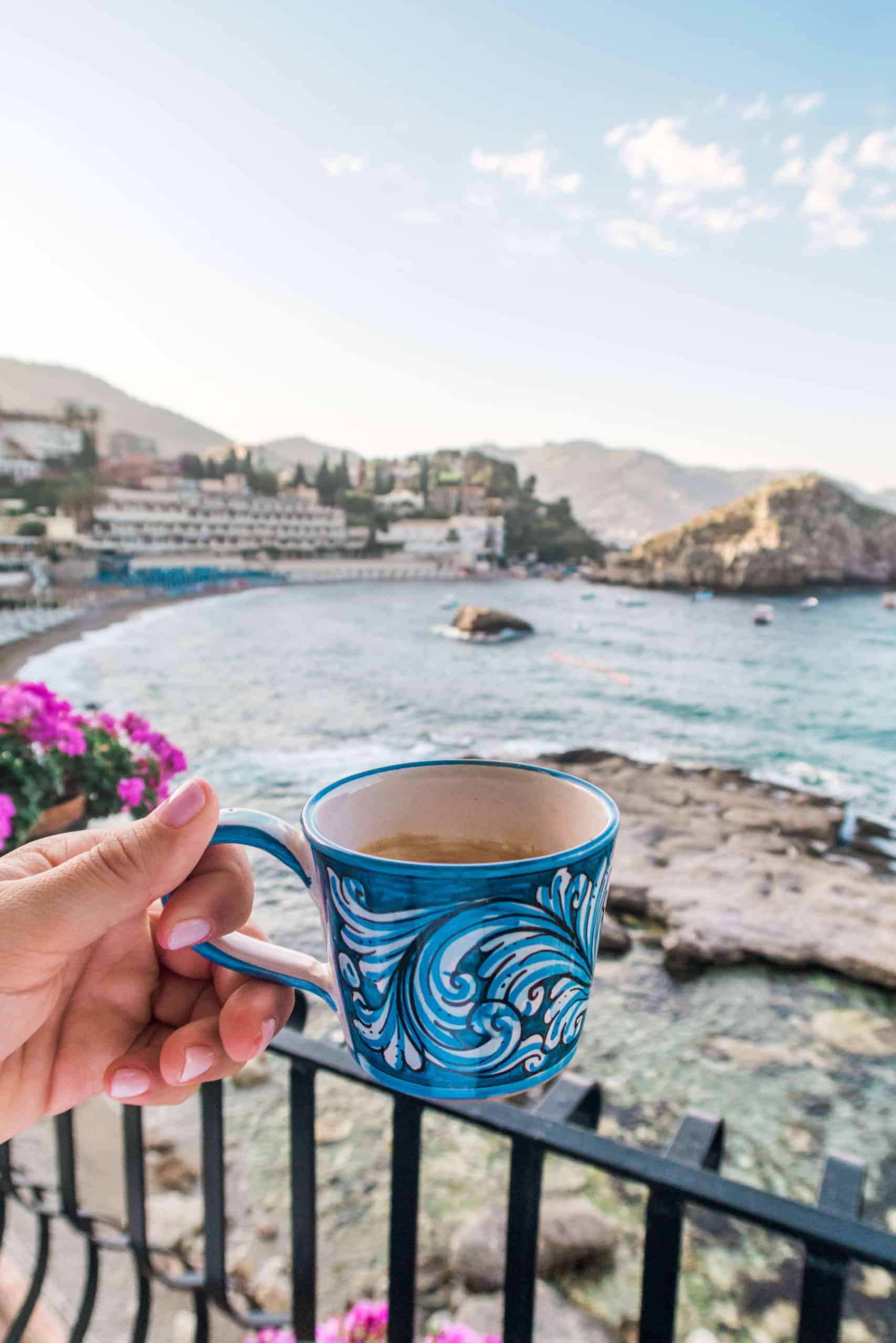 Coffee on the patio at Belmond Villa Sant'Andrea | Staying at the Belmond Hotel Grand Timeo Vs. Belmond Villa Sant’Andrea | The Republic of Rose