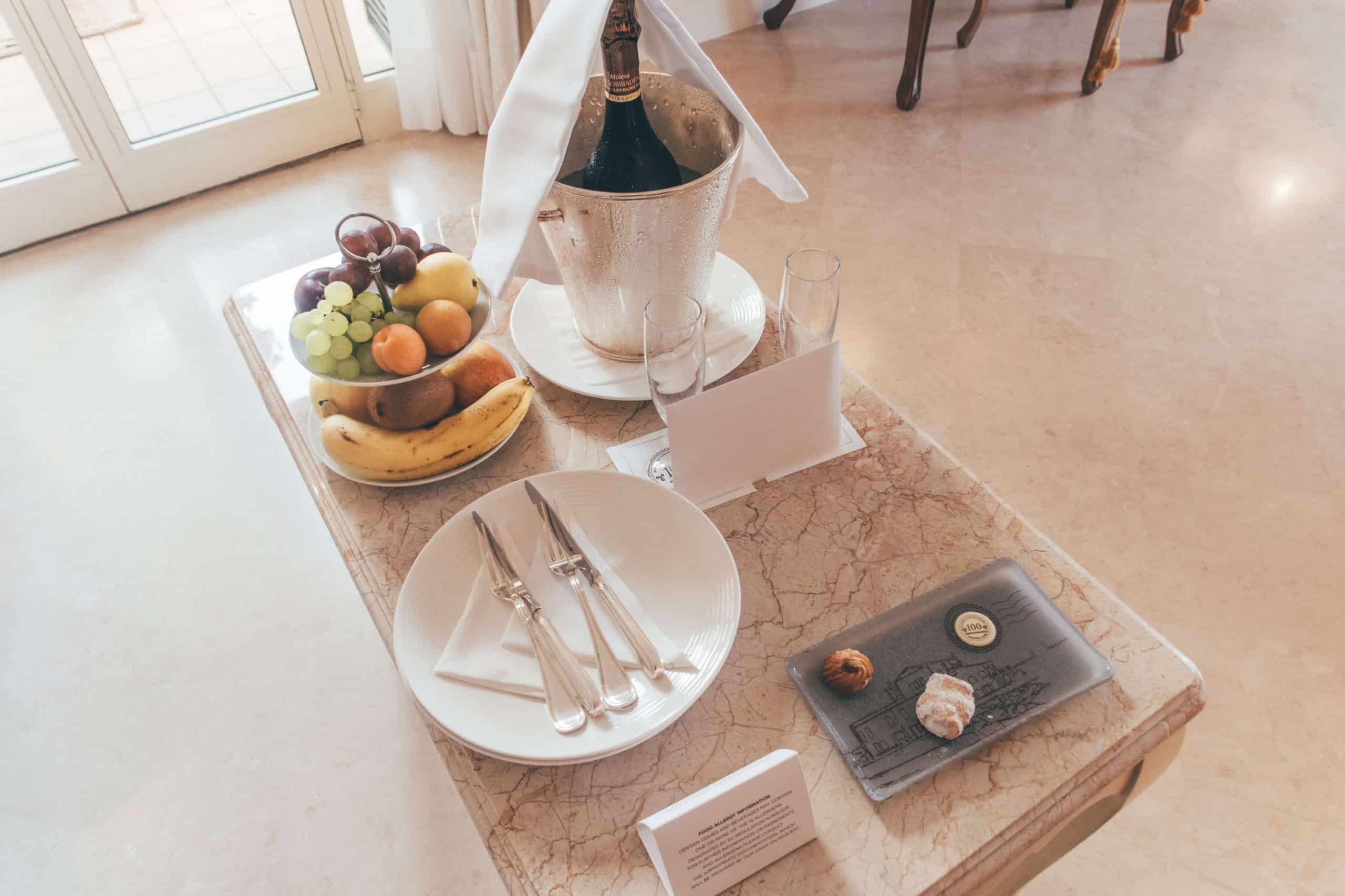 Welcome snacks at Belmond Villa Sant'Andrea | Staying at the Belmond Hotel Grand Timeo Vs. Belmond Villa Sant’Andrea | The Republic of Rose