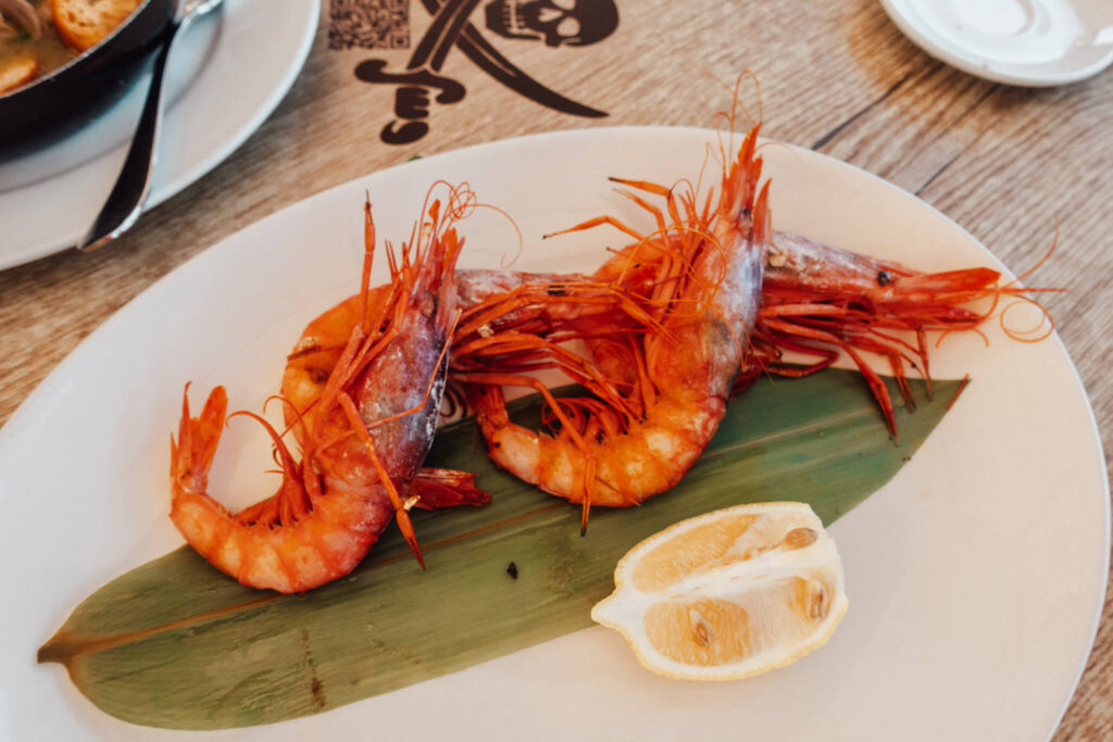 Prawns at Kioska Pirata in Formentera