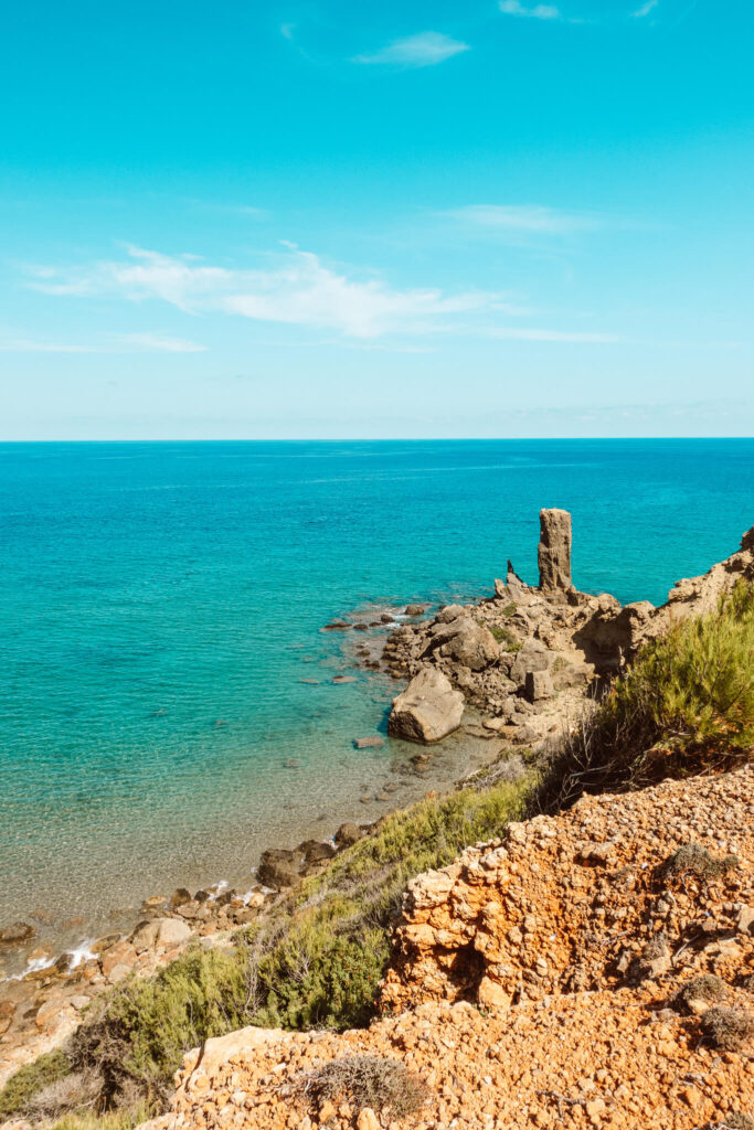 Sea views from the rocky cliff