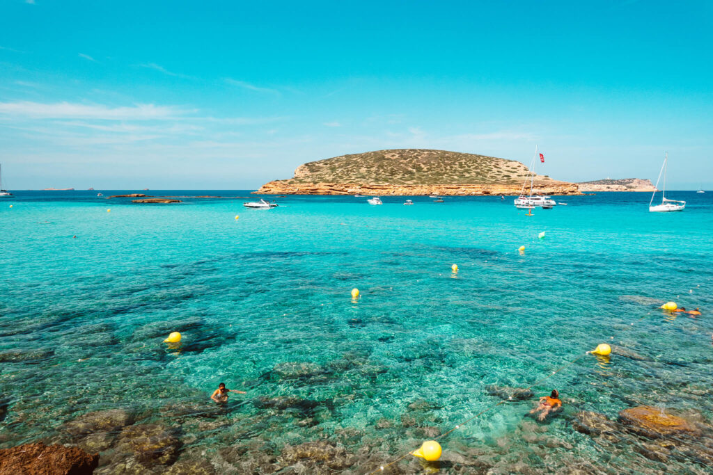 Blue water of Cala Comte