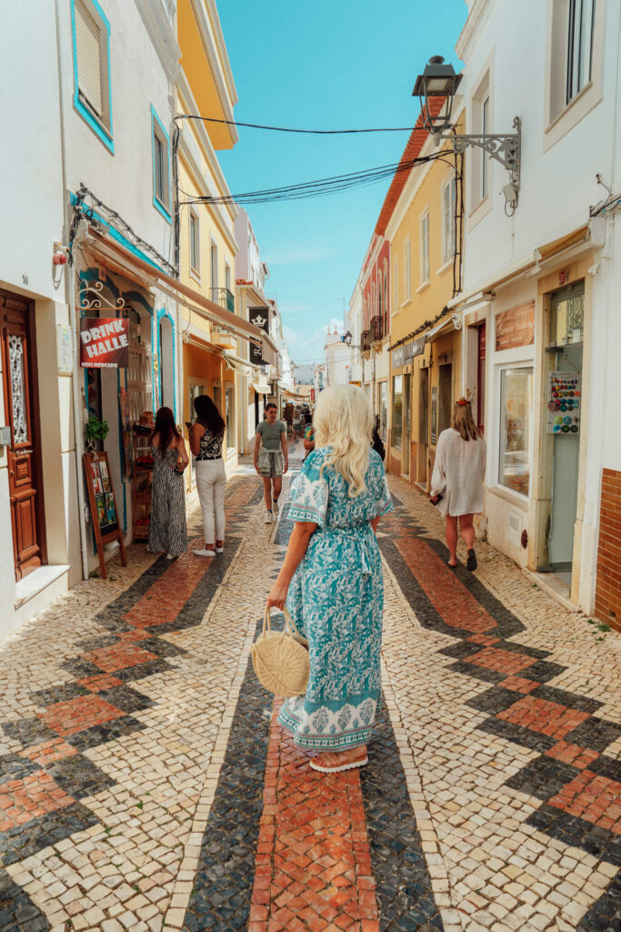 Walking down the tiled streets of Lagos, Portugal