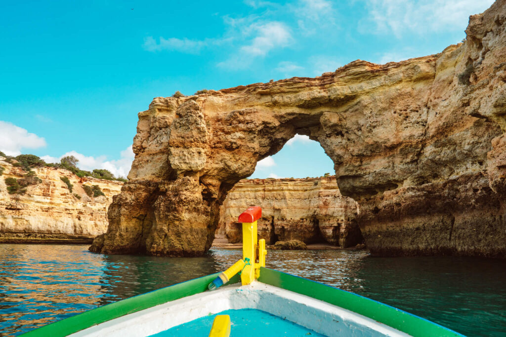 Boat ride near Benagil Cave in the Algarve