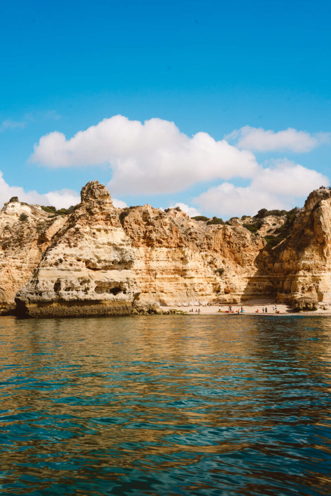 Praia da Marinha seen from the ocean