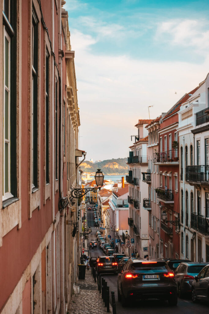 Hilly street of Lisbon