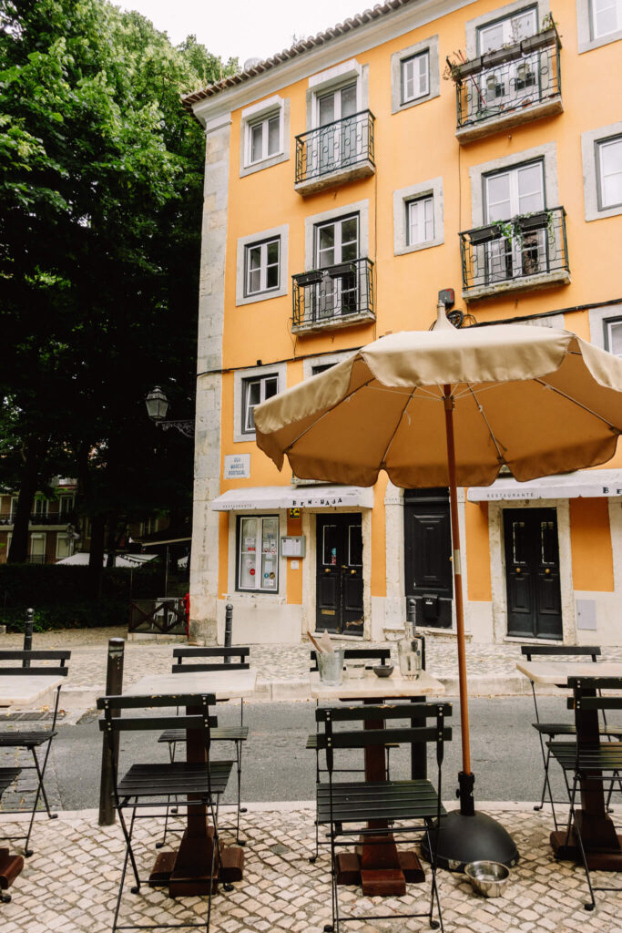 Colorful cafe in Lisbon