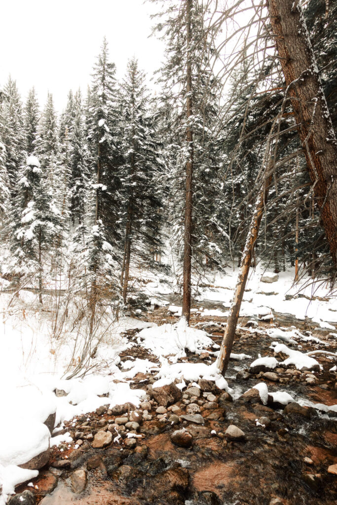 Snowy creek in Vail, Colorado