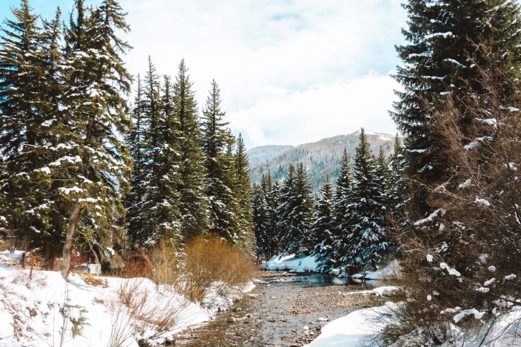 Snowy creek in Vail, Colorado