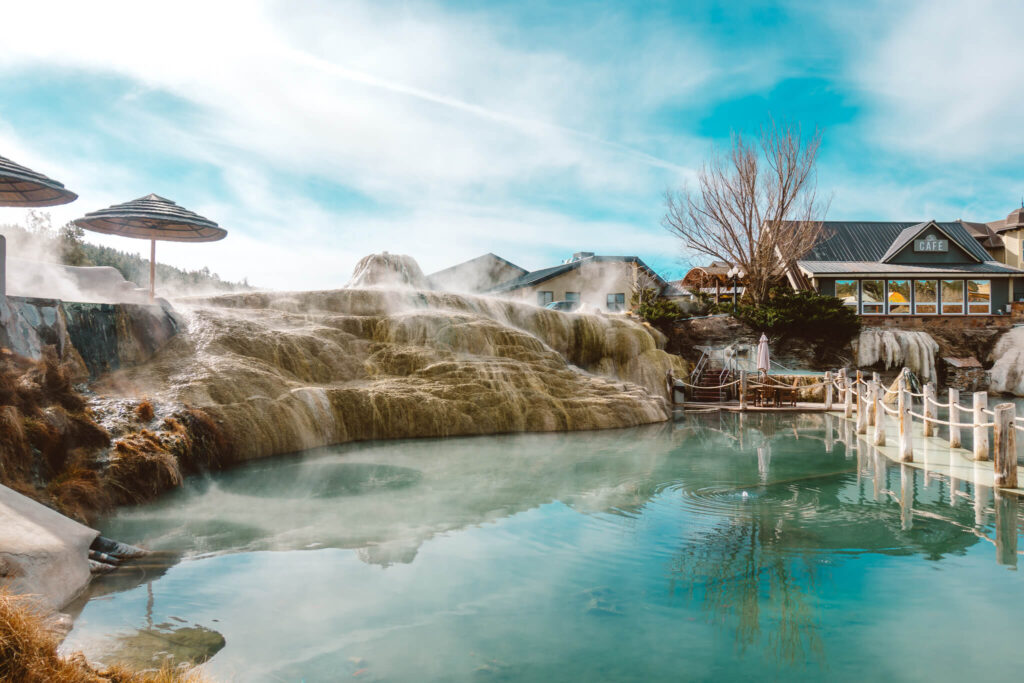 Steamy hot springs at The Resort in Pagosa Springs, Colorado