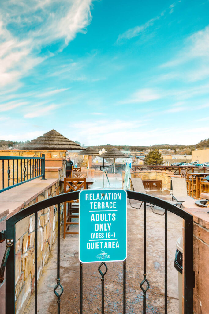 Relaxation Terrace at The Springs Resort in Pagosa Springs, Colorado