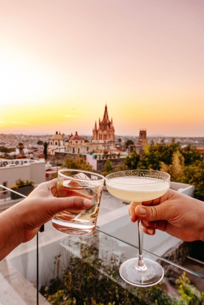 Sunset cocktails at Tunki Rooftop at the Belmond Hotel