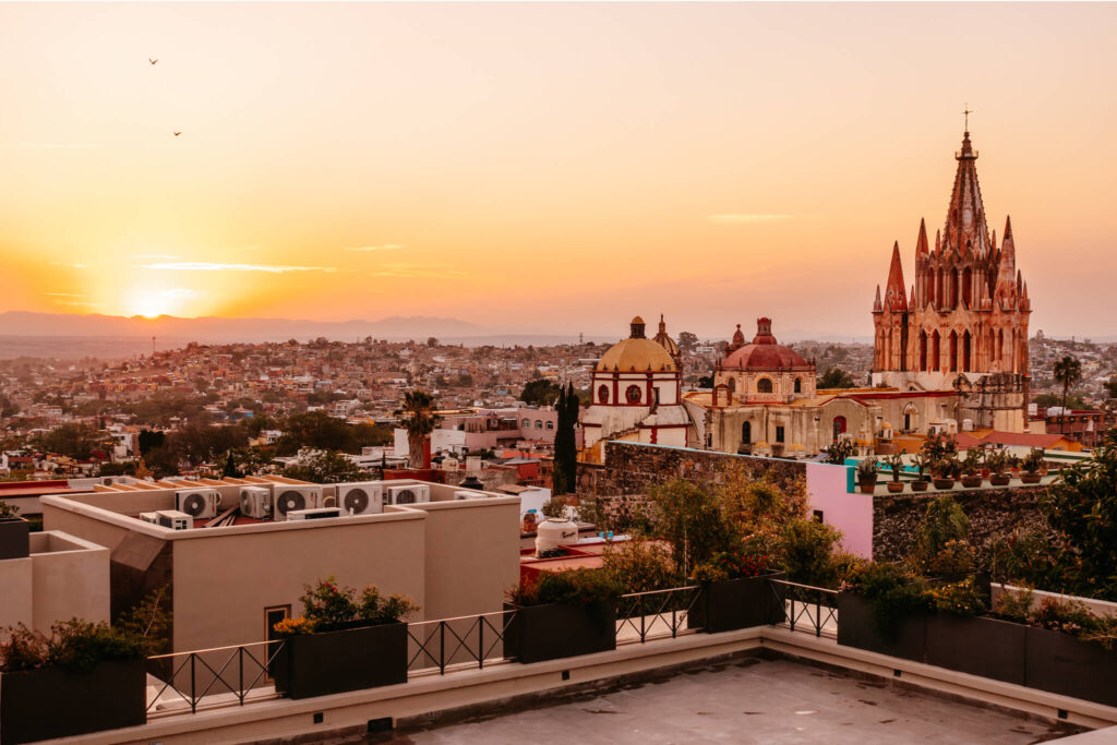 Sunset views from Tunki Rooftop at the Belmond Hotel