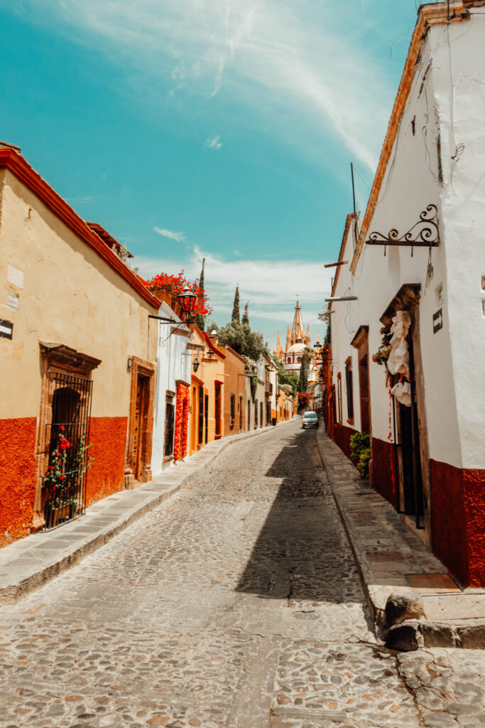 Colorful road in San Miguel de Allende