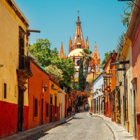 Colorful road of San Miguel de Allende